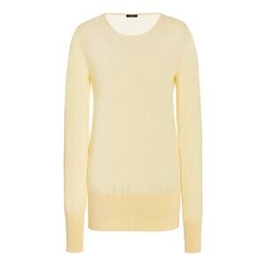 Joseph Yellow Scoop Neck Cotton & Silk Blend Top Size S
